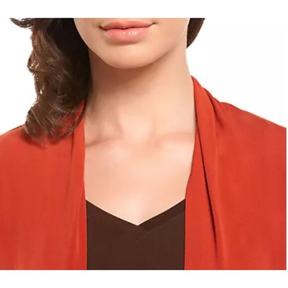 Susan Graver Womans 3X Wheat 3 Piece Liquid Knit Cardigan Set w/ Tank & Printed - Picture 4 of 9